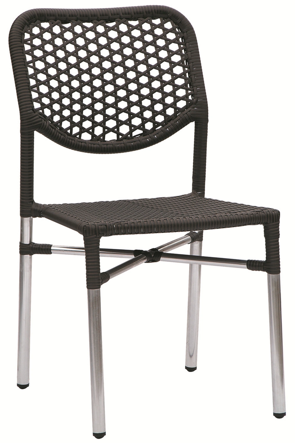 Round Rattan Normal Weaving Shiny Frame Stackable Restaurant Catering Chair