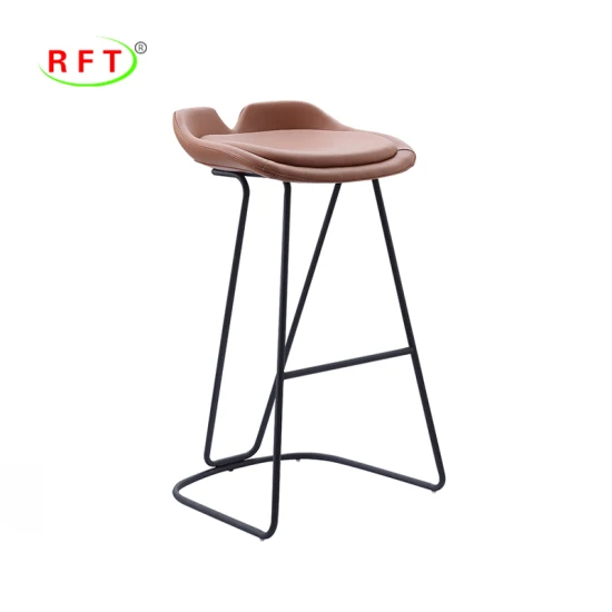 Chinese Factory Blue Fabric Painting Metal Tube High Quality Bar Chair Stool