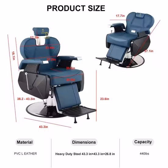 Red Classic Barber Chair Durable Hair Salon Chair for Barber Shop Best Selling Salon Furniture