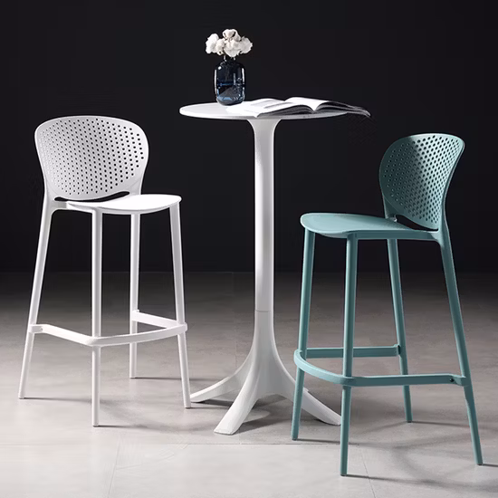 Modern Industrial Multi Color Bar Coffee Chair Plastic Fabric Bar Stool