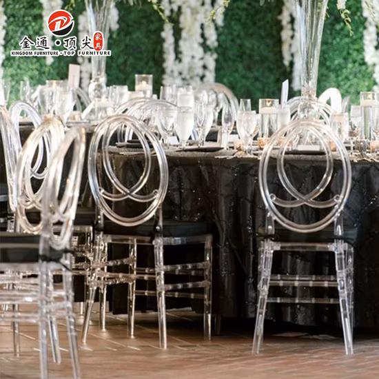 Wholesale Clear Acrylic Crystal Resin Event Tiffany Chiavari Chair Transparent Plastic Dining Chair for Weddings and Banquet
