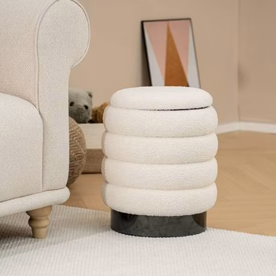 Barber Seat Velvet Round Upholstered Living Room Furniture Stool with Bar Stools Home Furntiure Stool Multifunctional Storage Ottoman Shoe Storage