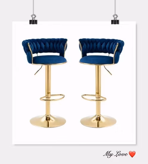 Wholesale Modern Home Furniture Restaurant Swivel Chair Velvet High Bar Stools